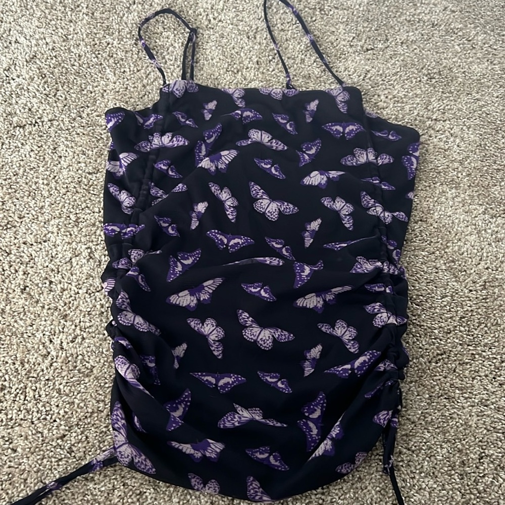 Purple butterfly urban outfitters top